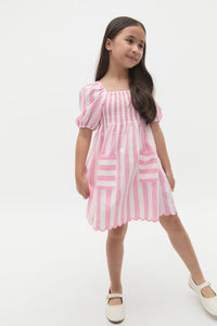 Stripe Scallop Dress