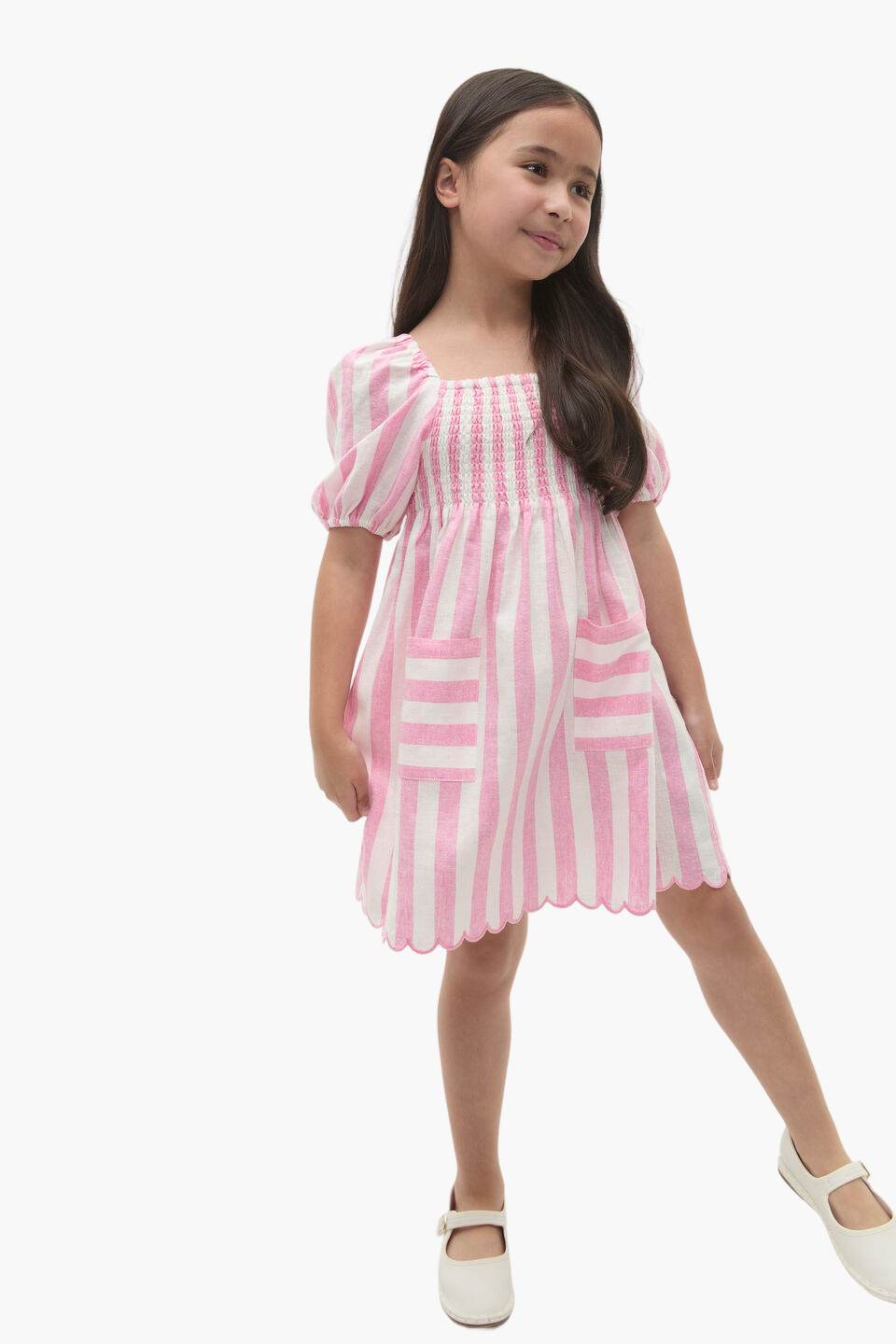 Stripe Scallop Dress