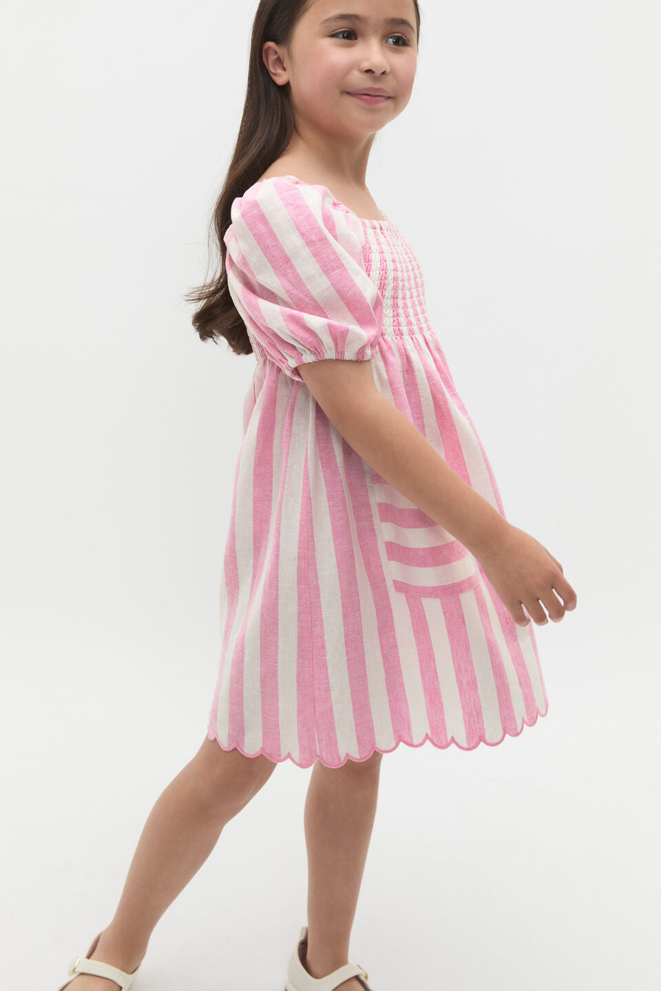Stripe Scallop Dress