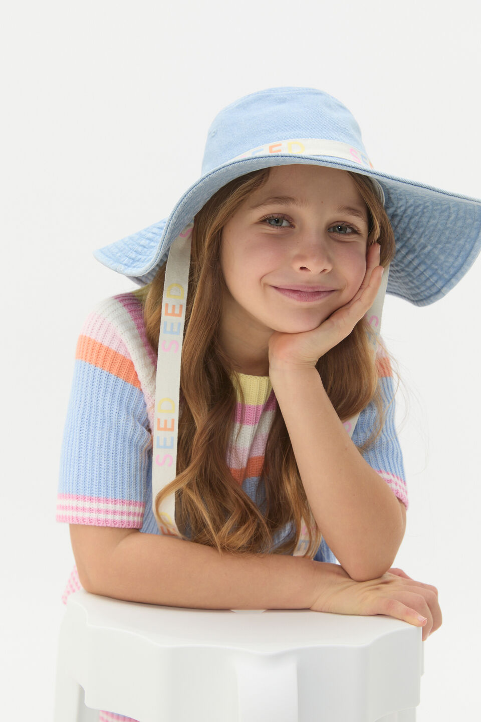 Wide Brim Hat With Ties