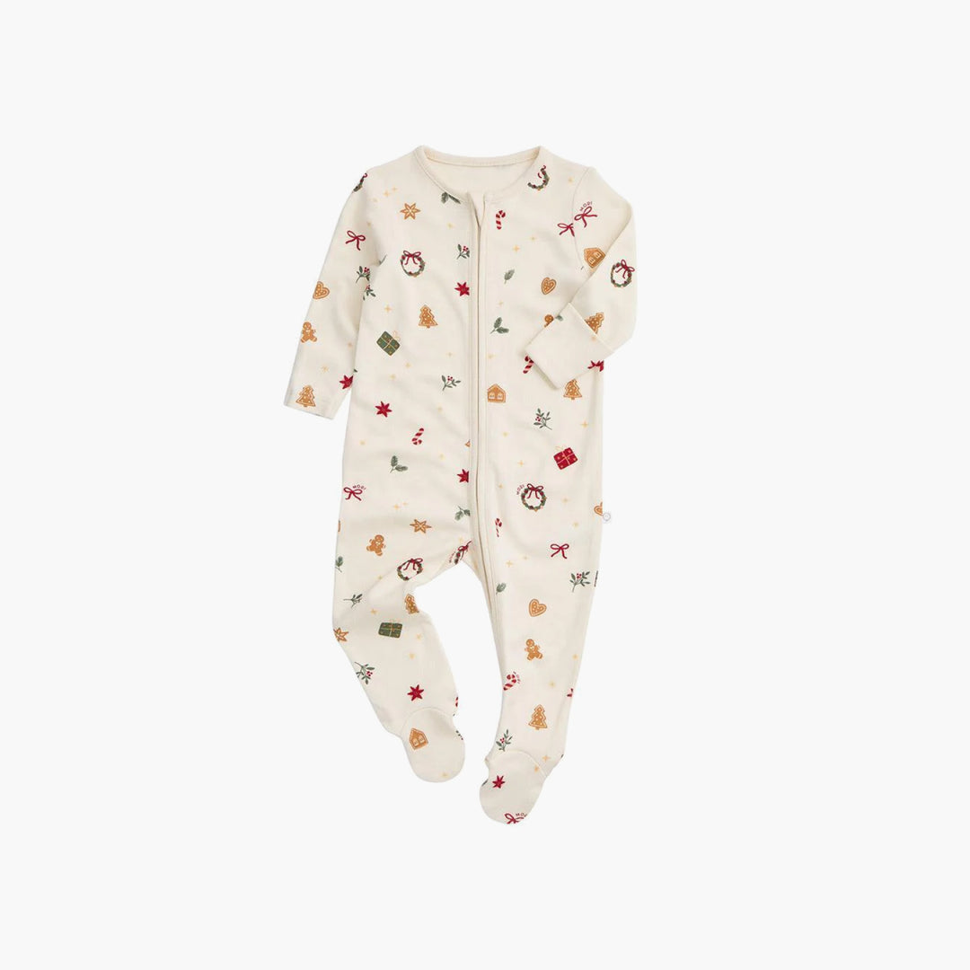 Christmas Zip up Ruffled Onesie