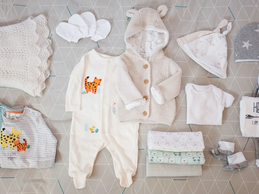 Baby and kids clothing flat-lay