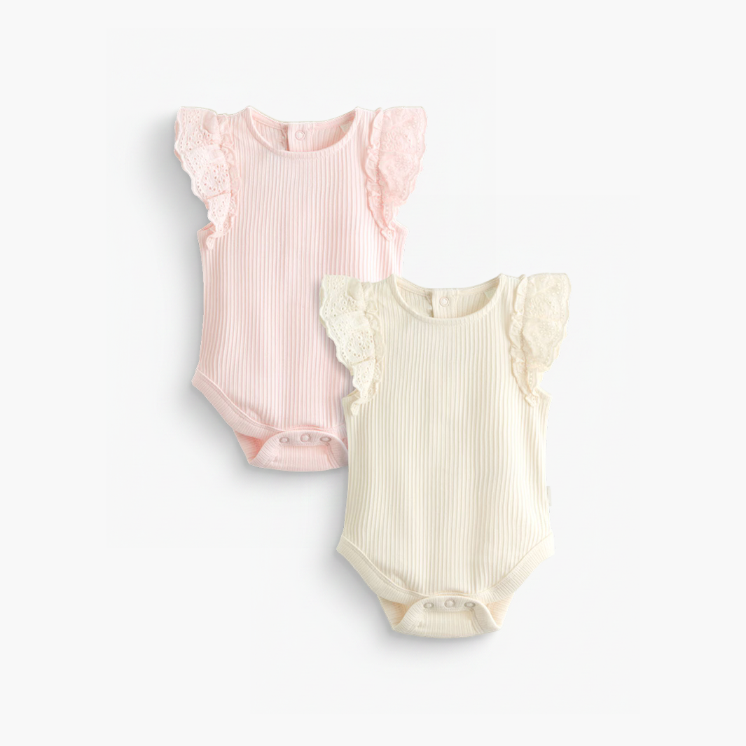 2-Pack Broderie Frill Sleeve Body