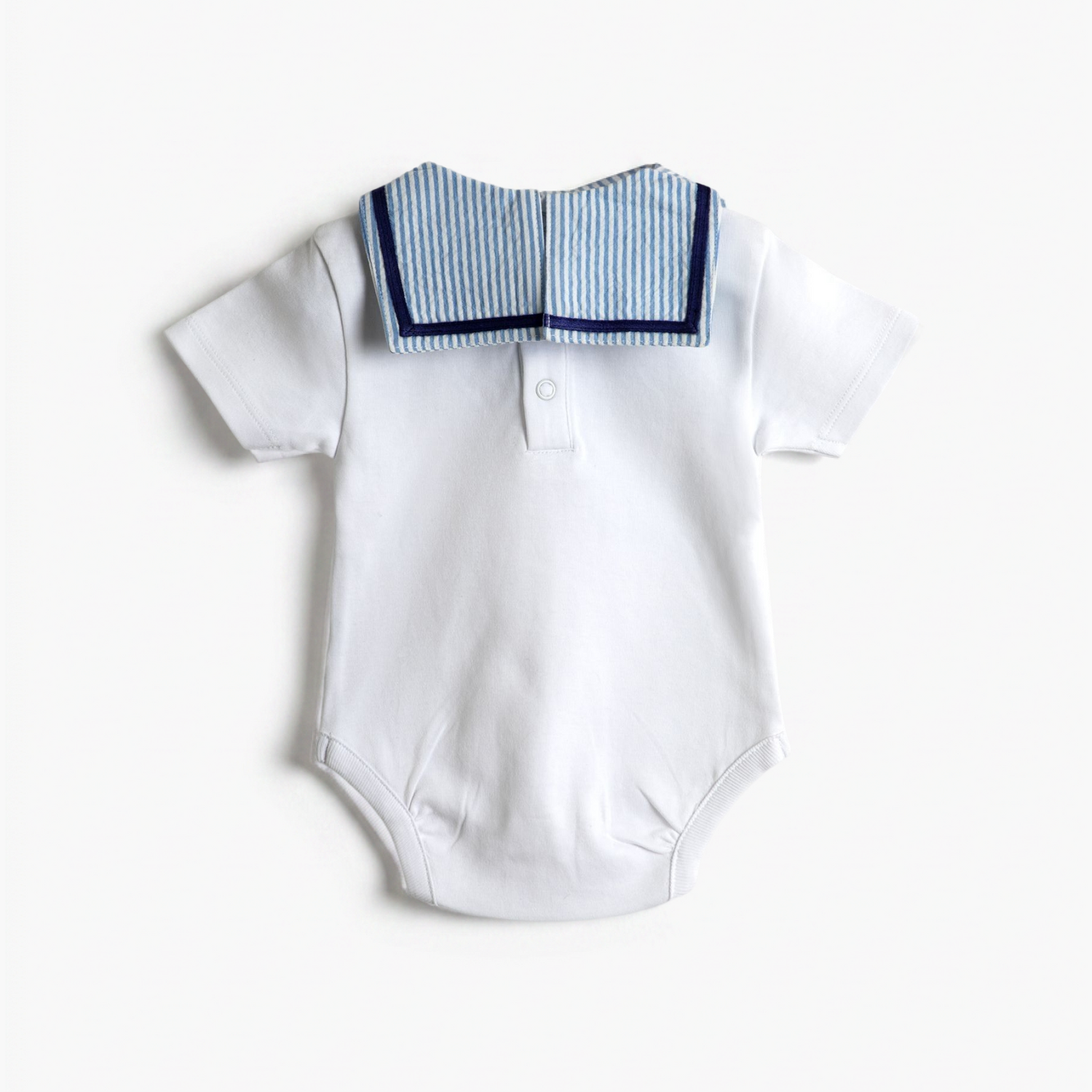 White Sailor Collar Bodysuit