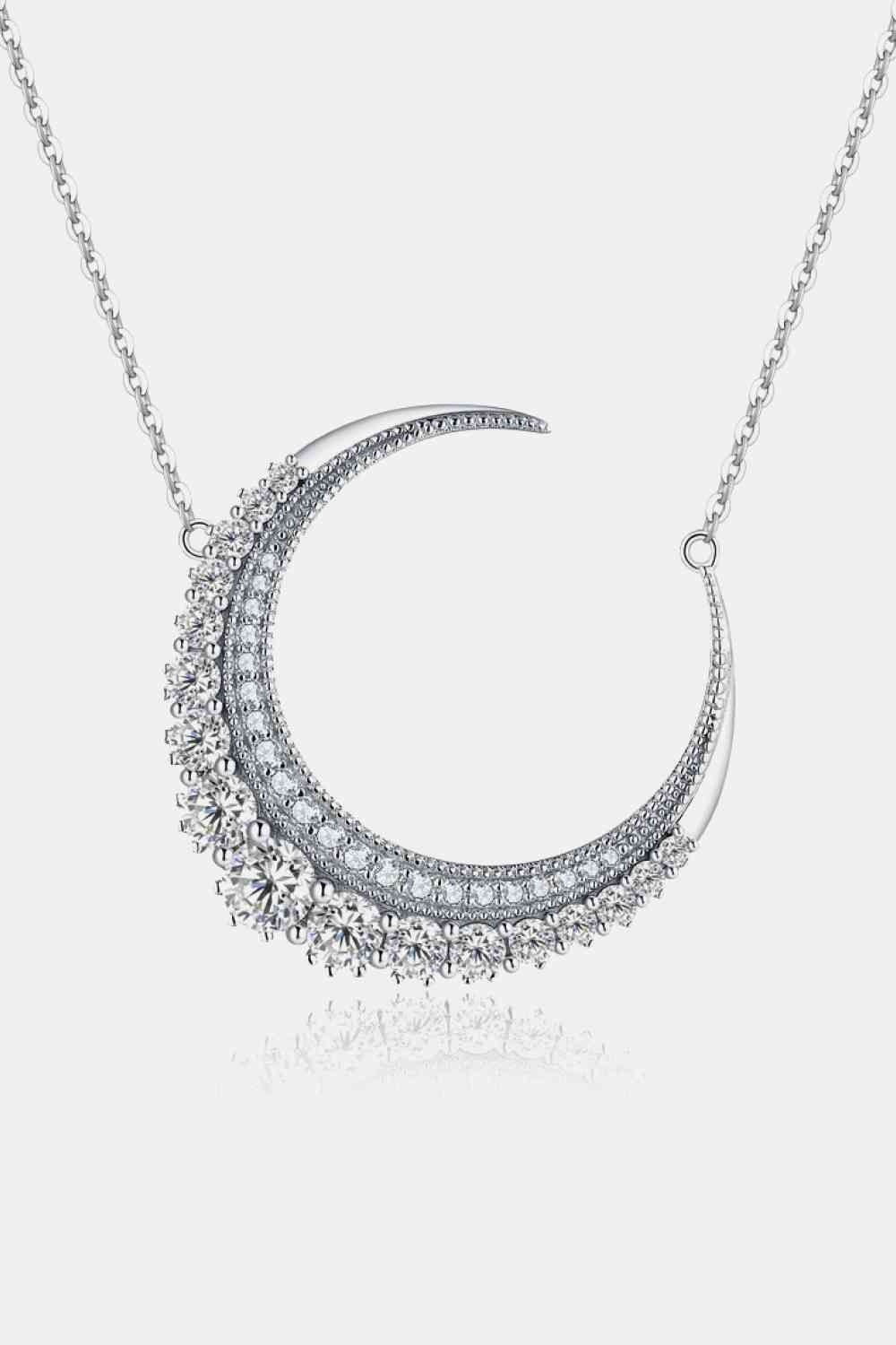 1.8 Carat Moissanite Crescent Moon Necklace - Ashley's Artistries