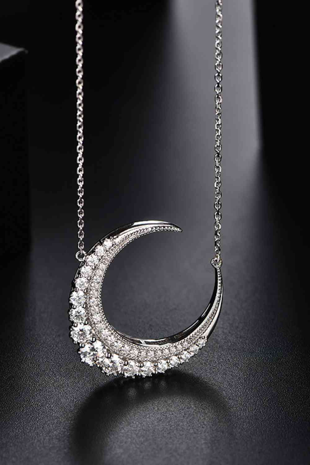 1.8 Carat Moissanite Crescent Moon Necklace - Ashley's Artistries