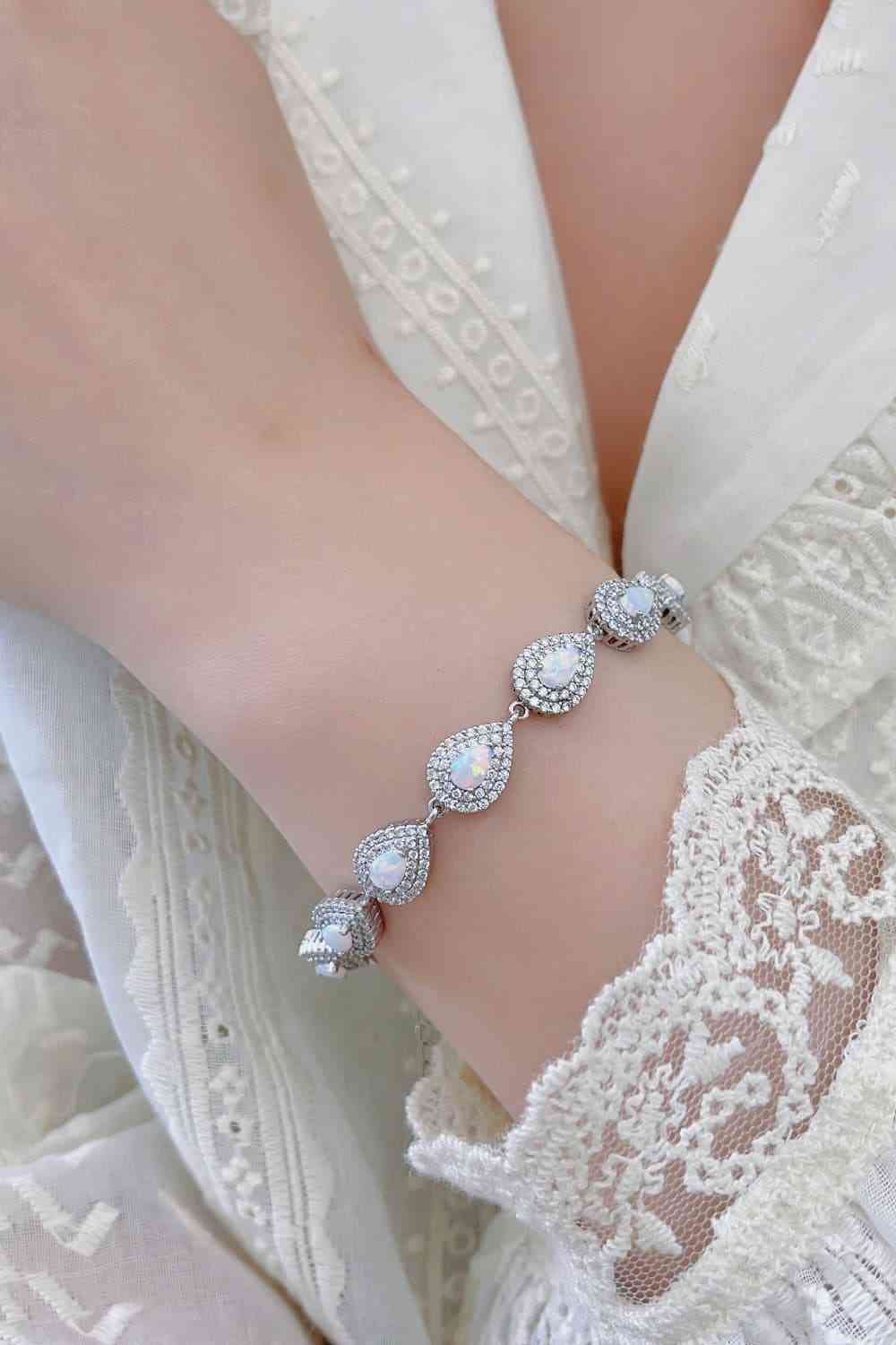 925 Sterling Silver Opal Bracelet - Ashley's Artistries