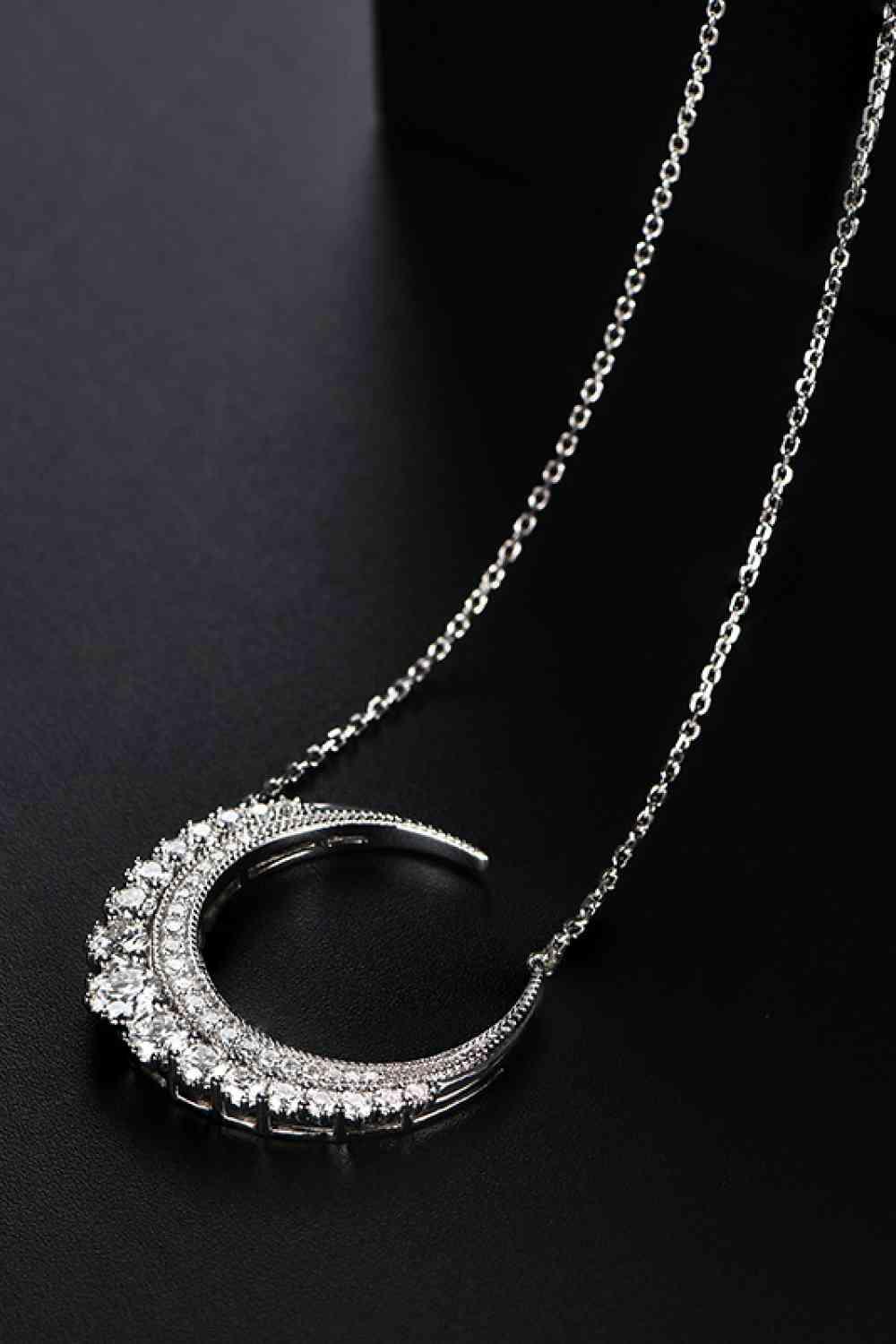 1.8 Carat Moissanite Crescent Moon Necklace - Ashley's Artistries