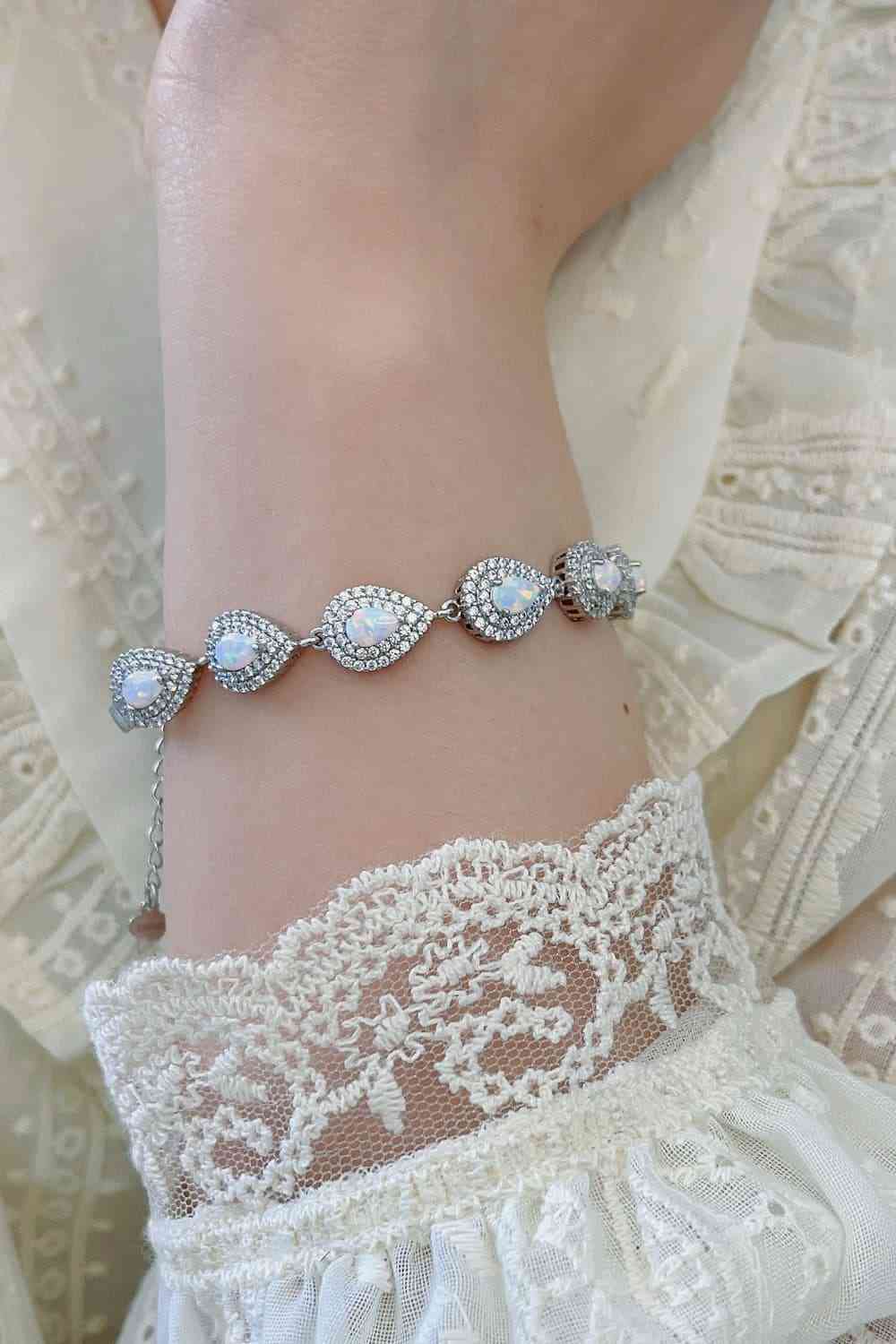925 Sterling Silver Opal Bracelet - Ashley's Artistries