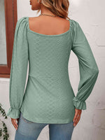 Tie Front Puff Sleeve Blouse - Ashley's Artistries